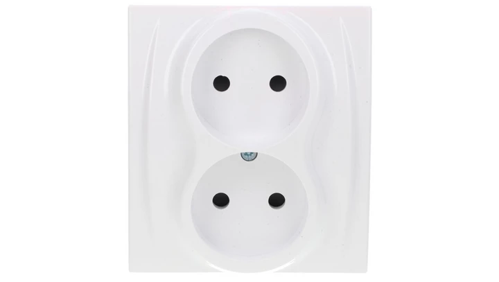 LOGO Gniazdo podwójne b/u biały LGP-2p