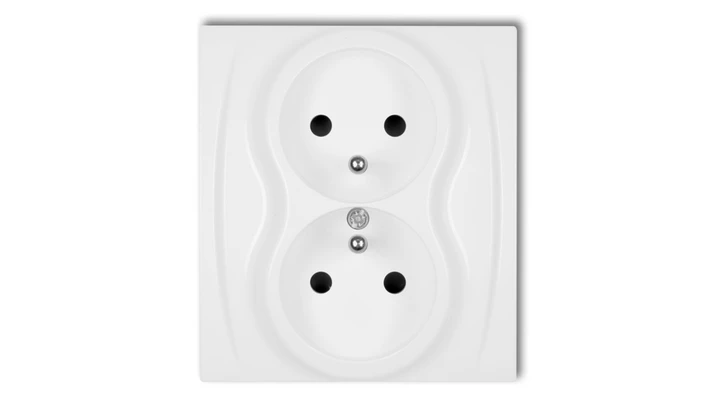 LOGO Gniazdo podwójne z/u biały LGP-2zp