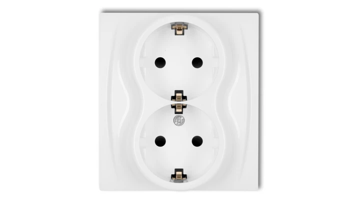 LOGO Gniazdo podwójne z/u SCHUKO biały LGP-2sp