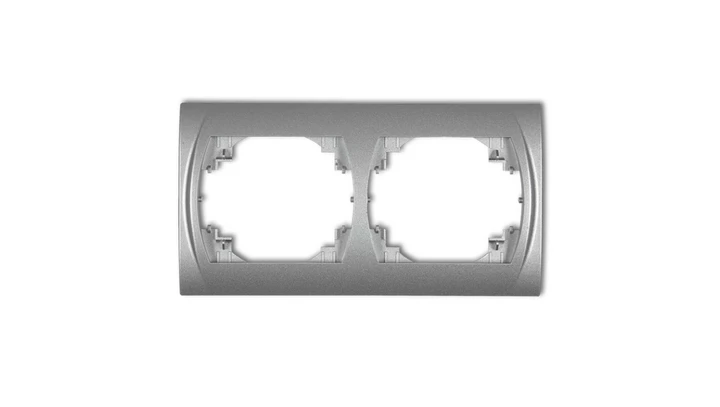 LOGO Ramka pozioma podwójna srebrny metalik 7LRH-2