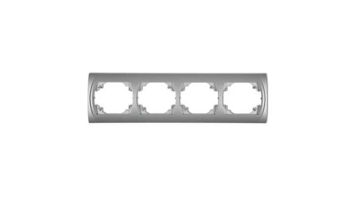 LOGO Ramka pozioma poczwórna srebrny metalik 7LRH-4