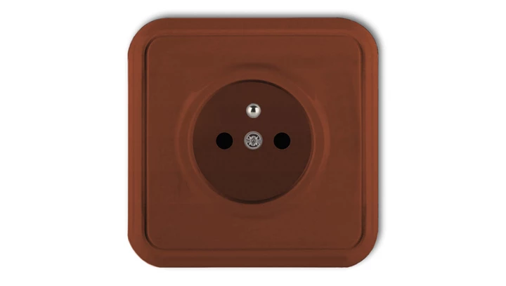 LIZA Gniazdo pojedyncze z/u 2P+Z brĄzowy 4GPT-1z