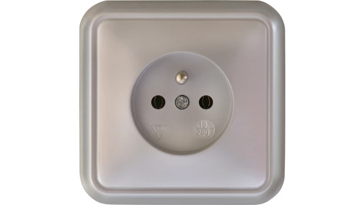 LIZA Gniazdo pojedyncze z/u 2P+Z srebrny 5GPT-1z