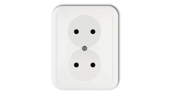 LIZA Gniazdo podwójne b/u biały GPT-2