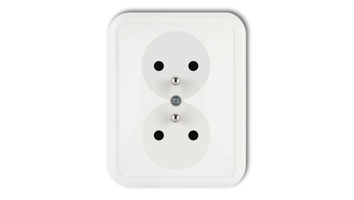 LIZA Gniazdo podwójne z/u biały GPT-2z