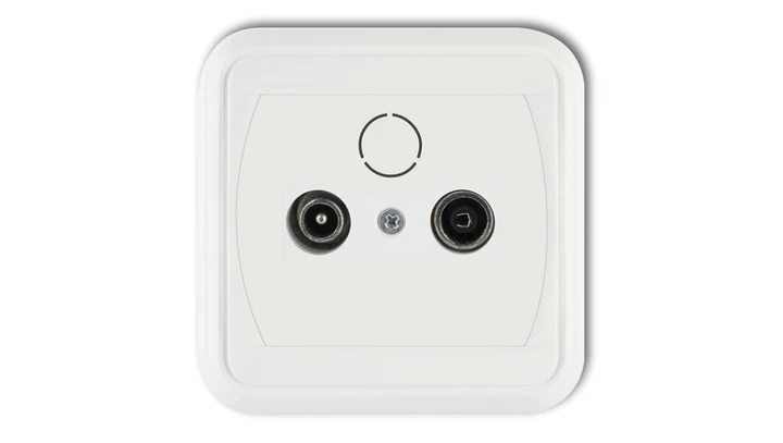 LIZA Gniazdo antenowe RTV przelotowe 9dB biały GAP-1L9