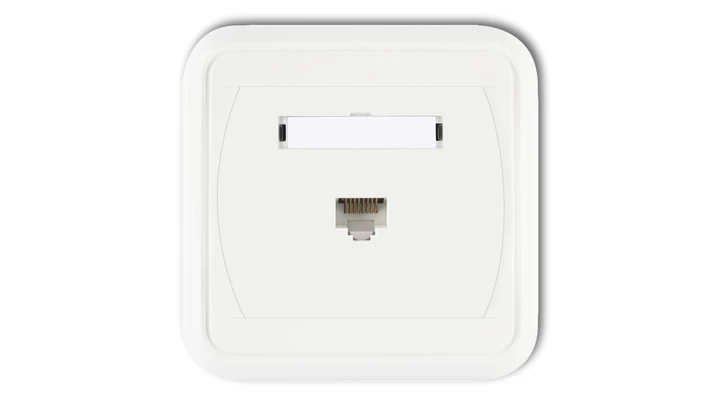 LIZA Gniazdo komputerowe pojedyncze 1xRJ45, kat. 5e, ekranowane, 8-stykowe biały GLK-1e