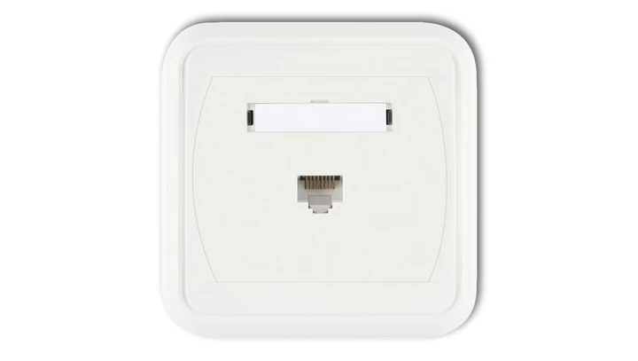 LIZA Gniazdo komputerowe pojedyncze 1xRJ45, kat. 6, 8-stykowe biały GLK-3