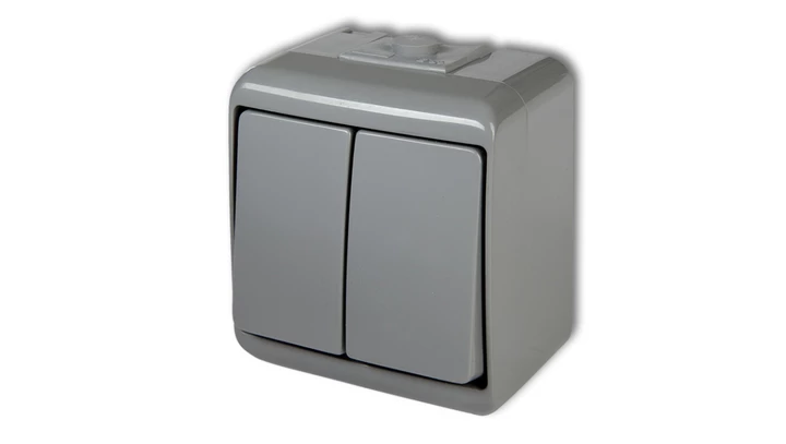 JUNIOR Łącznik świecznikowy popielaty IP54 10WHE-2