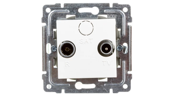 DANTE Gniazdo antenowe RTV przelotowe 8dB białe 450474