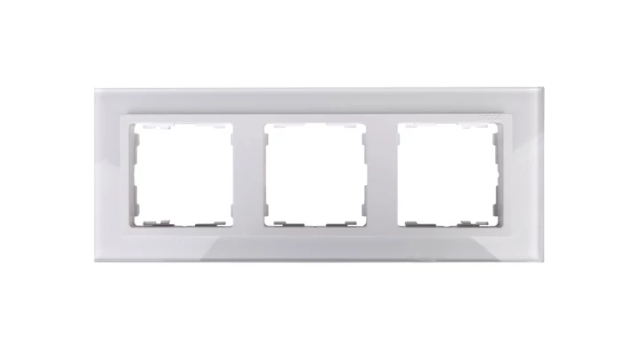 Simon 82 Ramka potrójna pozioma szklana/ ramka pośrednia biała 82637-30