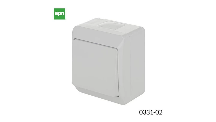 Hermes Łącznik schodowy hermetyczny pojedynczy natynkowy IP44 biały ŁNT-1 0331-02