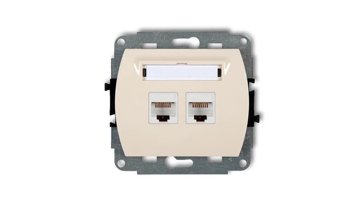 TREND Gniazda komputerowe podwójne 2xRJ45, kat. 6, 8-stykowy beżowy 1GK-4
