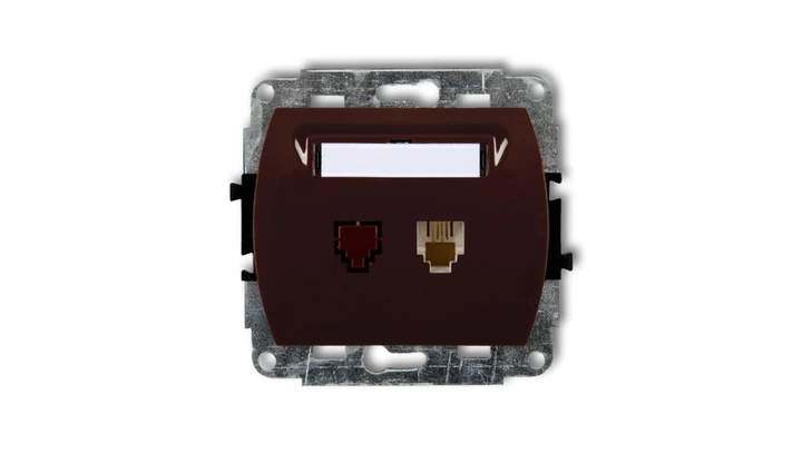 TREND Gniazda telefoniczne pojedyncze 1xRJ11, 4-stykowy brązowy 4GT-1