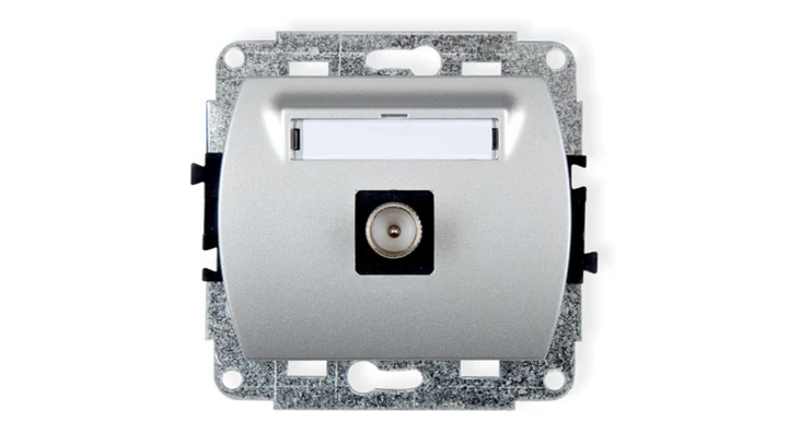 TREND Gniazdo antenowe pojedyncze TV srebrny 5GTV-1