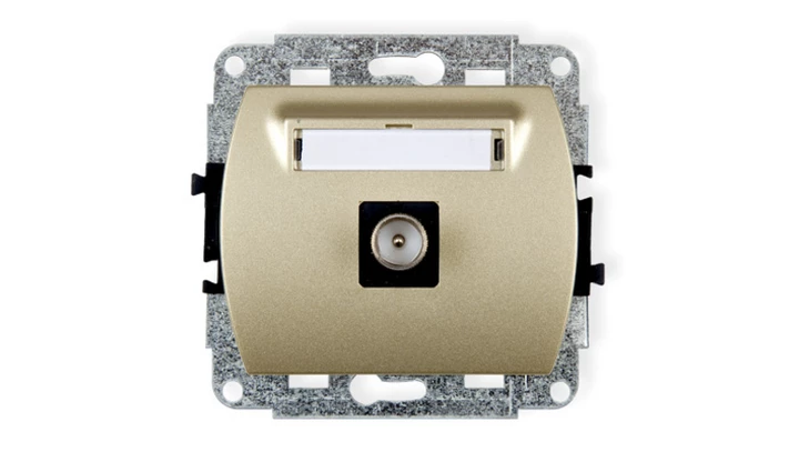 TREND Gniazdo antenowe pojedyncze TV złoty 6GTV-1