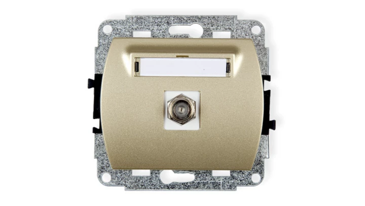 TREND Gniazdo antenowe pojedyncze typu F (SAT) niklowany złoty 6GF-1