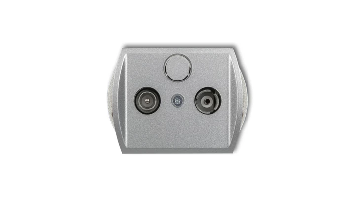 TREND Gniazdo antenowe RTV przelotowe 15dB srebrny metalik 7G15P