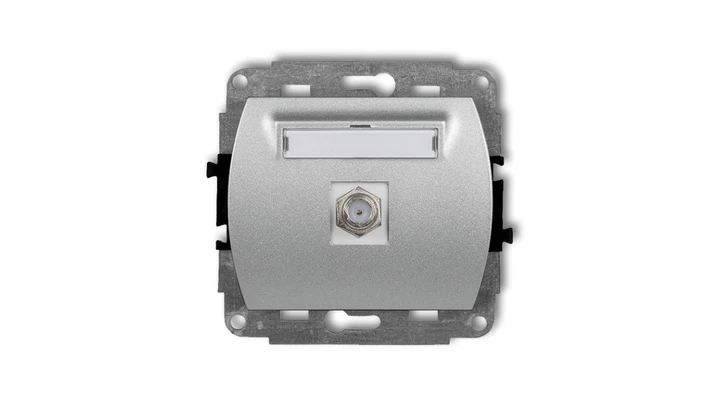 TREND Gniazdo antenowe pojedyncze typu F (SAT) niklowany srebrny metalik 7GF-1