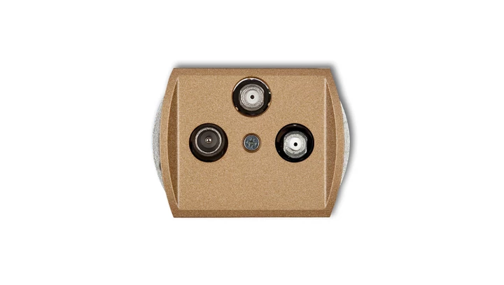 TREND Gniazdo antenowe 2 wyjścia SAT + TV złoty metalik 8GSN