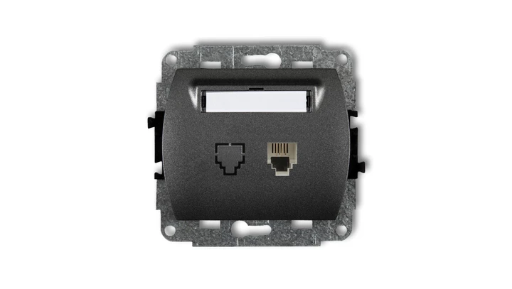 TREND Gniazda telefoniczne pojedyncze 1xRJ11, 4-stykowy grafitowy 11GT-1
