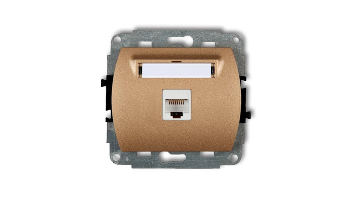 TREND Gniazda komputerowe pojedyncze 1xRJ45, kat. 6, 8-stykowy złoty metalik 8GK-3