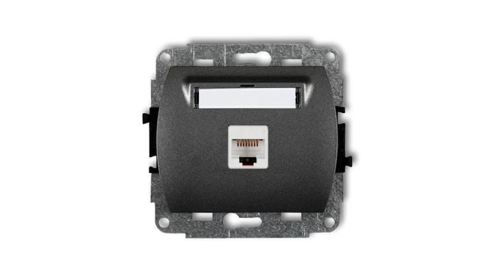 TREND Gniazda komputerowe pojedyncze 1xRJ45, kat. 6, 8-stykowy grafitowy 11GK-3