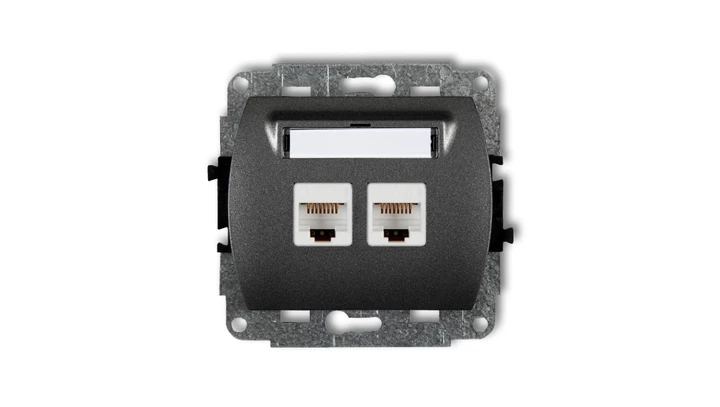 TREND Gniazda komputerowe podwójne 2xRJ45, kat. 6, 8-stykowy grafitowy 11GK-4