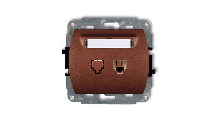 TREND Gniazda telefoniczne pojedyncze 1xRJ11, 4-stykowy brĄzowy metalik 9GT-1