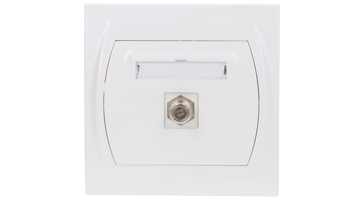 LOGO Gniazdo antenowe pojedyncze typu F (SAT) biały LGF-1