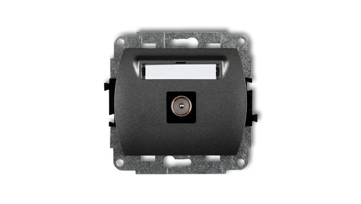 TREND Gniazdo antenowe pojedyncze TV grafitowy 11GTV-1