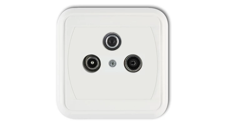 LIZA Gniazdo antenowe RTV przelotowe 12dB biały GAP-1L12