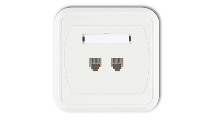 LIZA Gniazdo telefoniczne podwójne 2xRJ11, 4-stykowe biały GLT-2