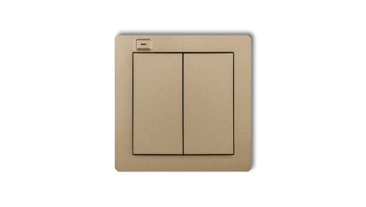 DECO Nadajnik 2-klawiszowy 4-kanałowy z czujnikiem temperatury do systemu Exta Life złoty metalik 8DEL-2