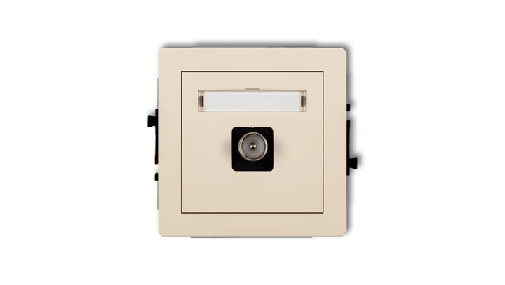 DECO Gniazdo antenowe pojedyncze TV beżowy 1DGTV-1