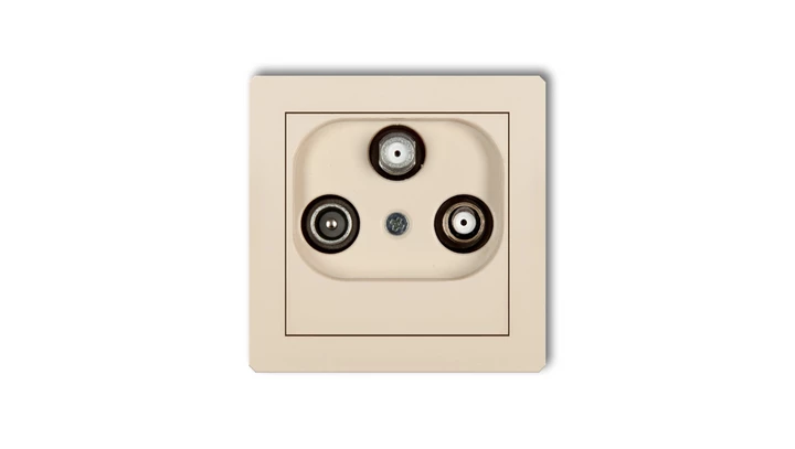 DECO Gniazdo antenowe 2 wyjścia SAT + TV beżowy 1DGSN