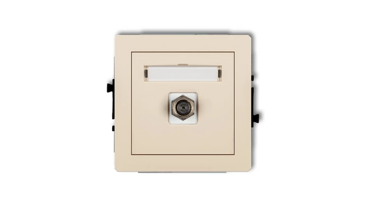 DECO Gniazdo antenowe pojedyncze typu F (SAT) niklowany beżowy 1DGF-1