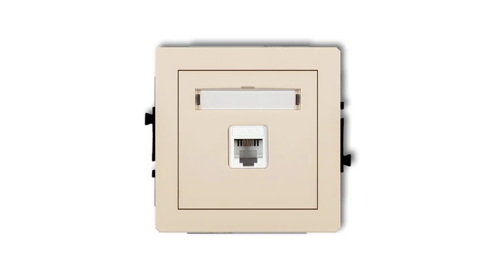 DECO Gniazda telefoniczne pojedyncze 1xRJ11, 4-stykowy, beznarzędziowe beżowy 1DGT-1