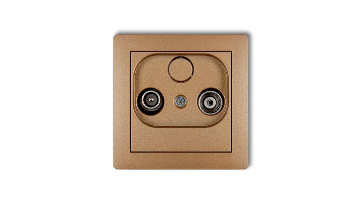 DECO Gniazdo antenowe RTV przelotowe 12dB złoty metalik 8DG12P