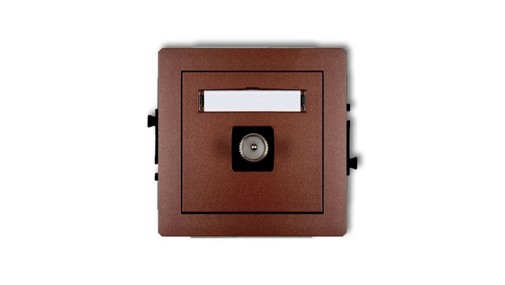 DECO Gniazdo antenowe pojedyncze TV brązowy metalik 9DGTV-1