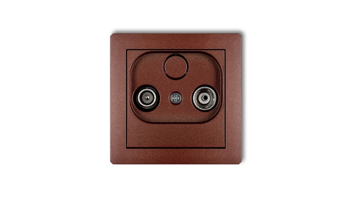 DECO Gniazdo antenowe RTV przelotowe 9dB brązowy metalik 9DG9P