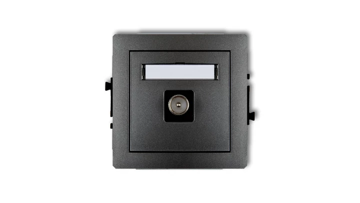 DECO Gniazdo antenowe pojedyncze TV grafitowy 11DGTV-1