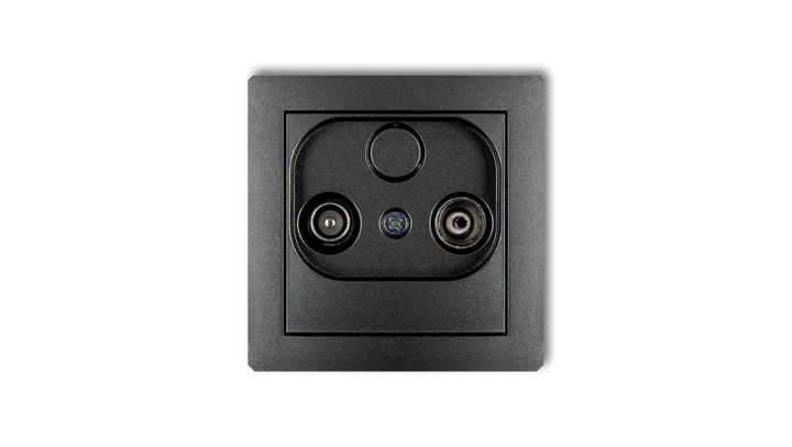 DECO Gniazdo antenowe RTV przelotowe 15dB grafitowy 11DG15P