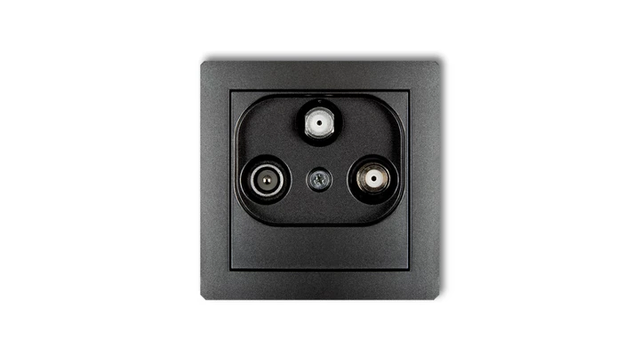 DECO Gniazdo antenowe 2 wyjścia SAT + TV grafitowy 11DGSN