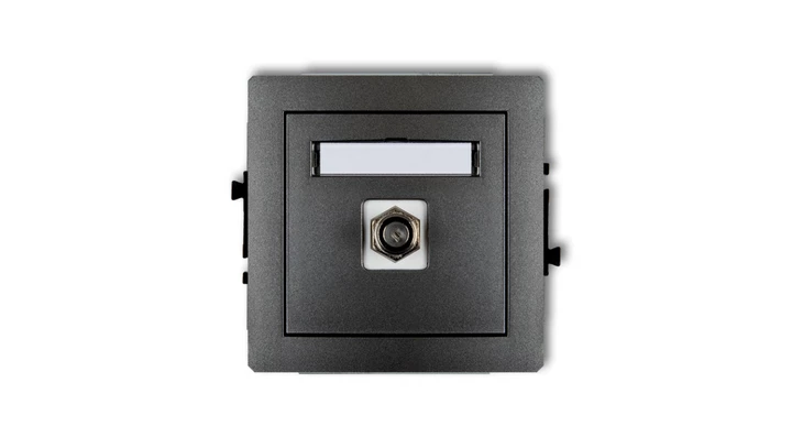 DECO Gniazdo antenowe pojedyncze typu F (SAT) niklowany grafitowy 11DGF-1