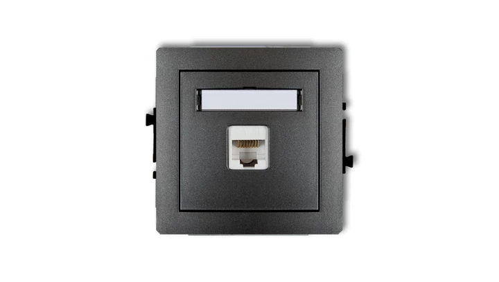 DECO Gniazda komputerowe pojedyncze 1xRJ45, kat. 6, ekranowane, 8-stykowy grafitowy 11DGK-5