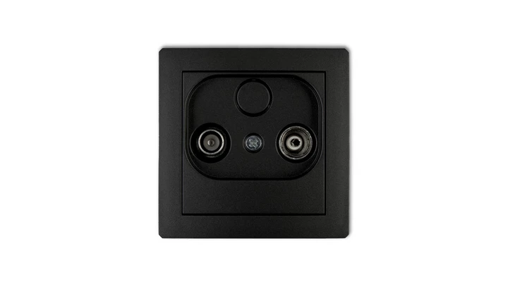 DECO Gniazdo antenowe RTV przelotowe 15dB czarny mat 12DG15P