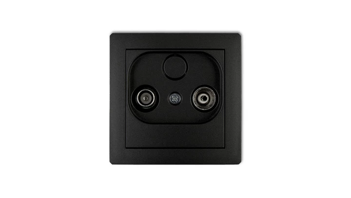 DECO Gniazdo antenowe RTV końcowe w szeregu gniazd przelotowych 6dB czarny mat 12DG6K