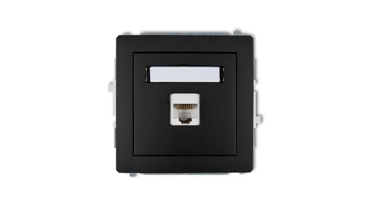 DECO Gniazda komputerowe pojedyncze 1xRJ45, kat. 5e, 8-stykowy czarny mat 12DGK-1
