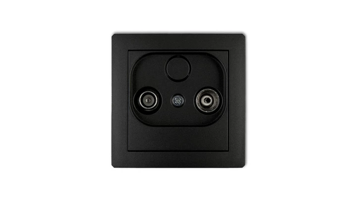 DECO Gniazdo antenowe RTV przelotowe 9dB czarny mat 12DG9P